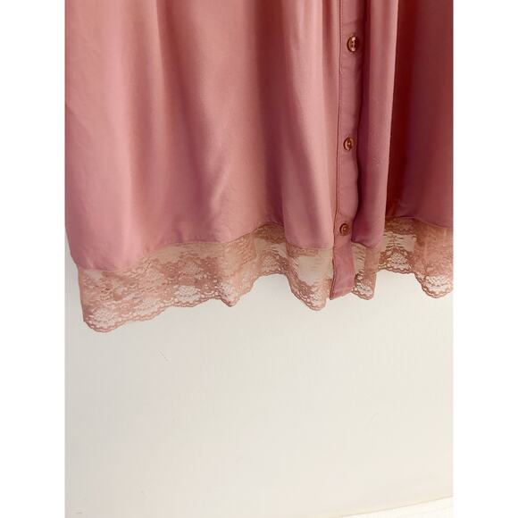 Torrid Dusty Rose Challice Cold Shoulder Button Blouse Plus Size 3X 22/24 - Picture 5 of 11